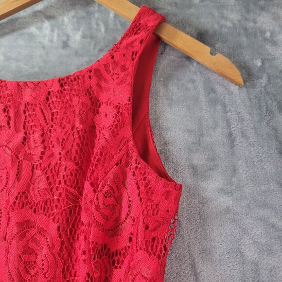 Speechless Juniors Red Lace Dress XS Fit & Flare Layered‎ Skater Whimsical Party - Picture 3 of 11